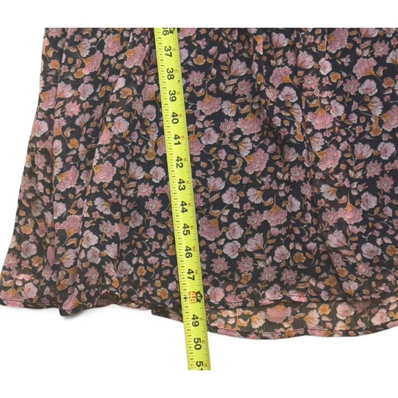 MNG (Mango) floral maxi dress, S with long sheer sleeves purple-pink‎ flowers - Picture 7 of 13